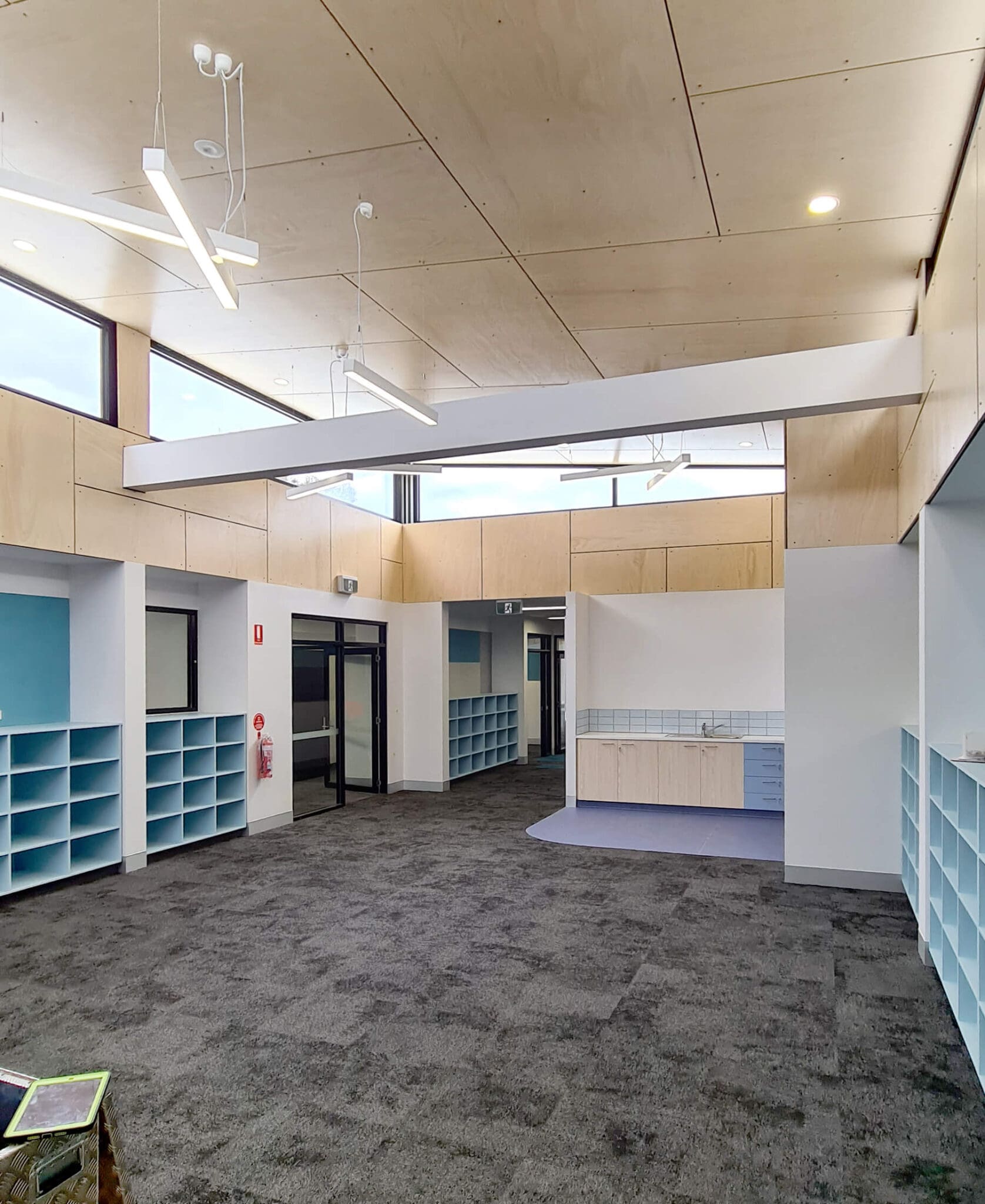 classroom with lockers