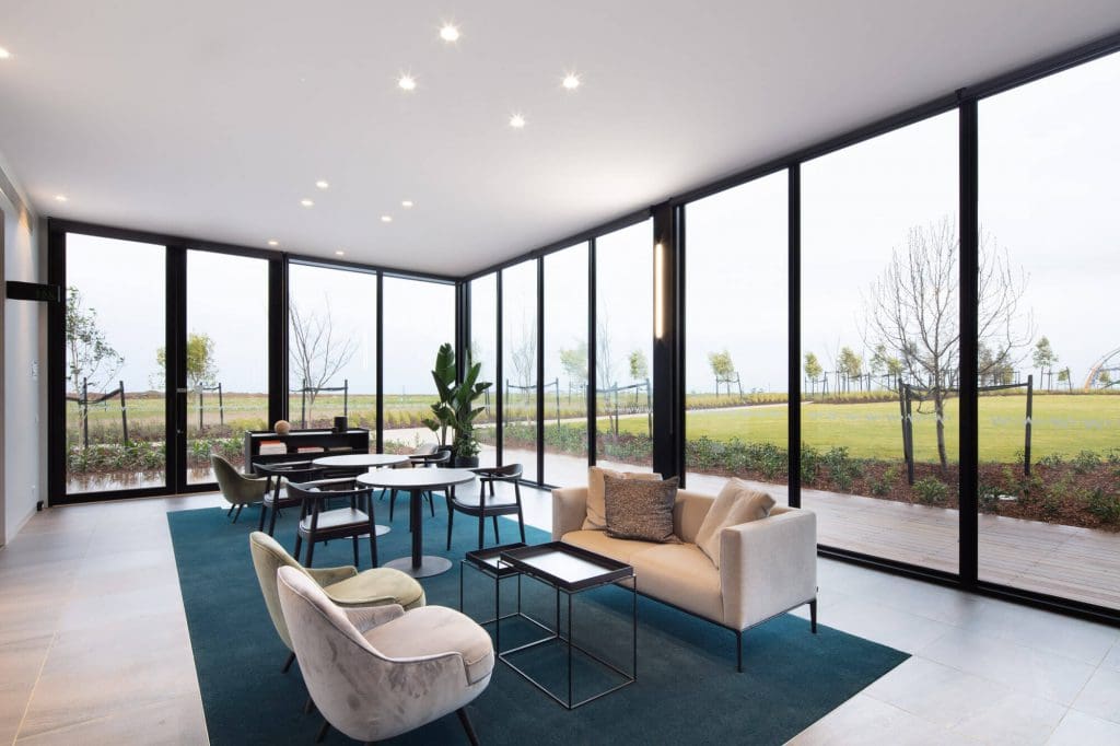 Sitting area inside Victoria's largest prefabricated Display Suite